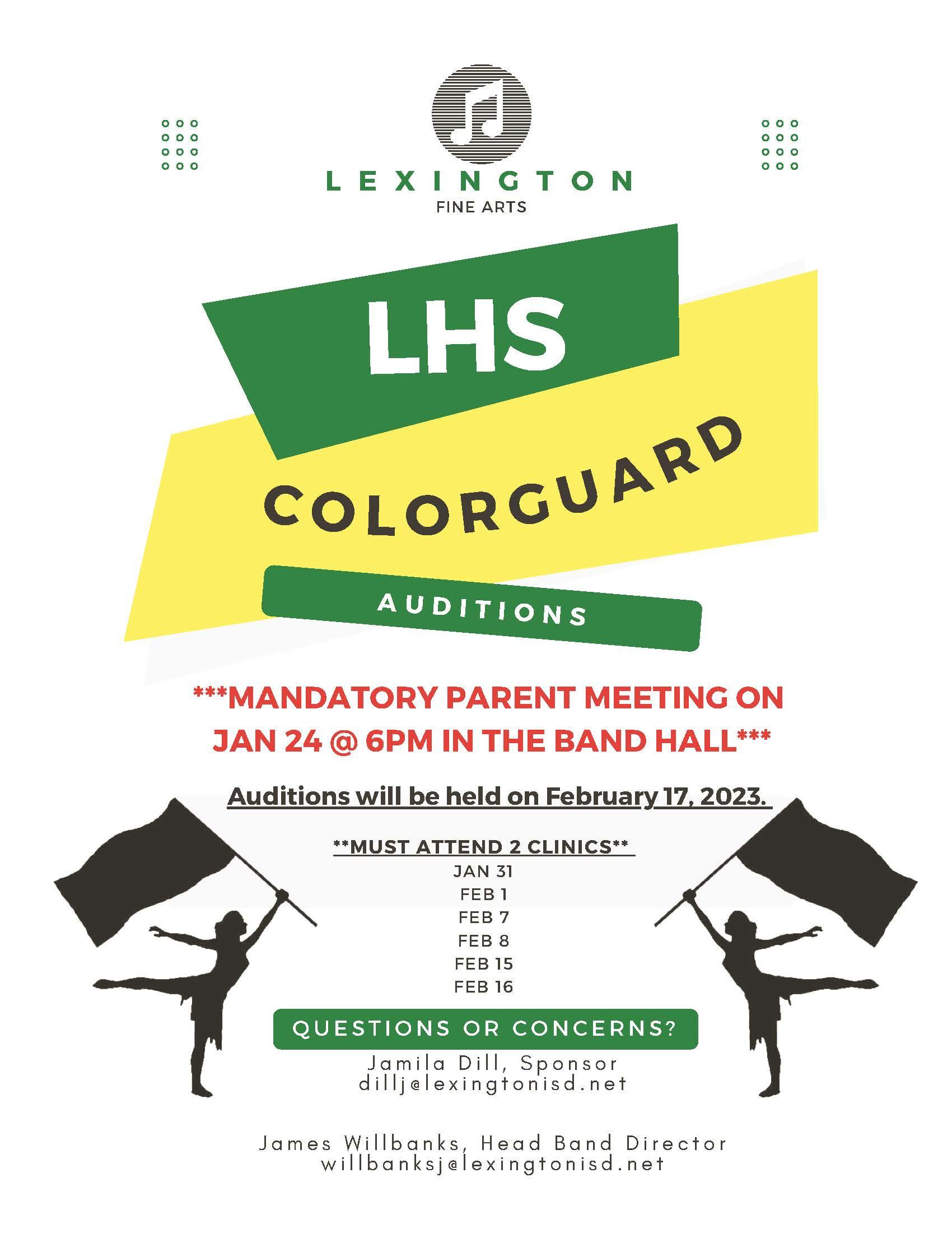 Color Guard Auditions Info Flyer